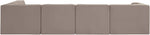 Rummi - Velvet Performance Fabric Upholstered 5 Piece Modular Sectional, L-Shaped (Right)