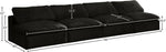 Cozy - Modular Armless 4 Seat Sofa