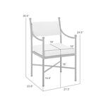 Leni - Outdoor Armchair With Cushions And Powder Coated Aluminum Frame - Moonveil / Warm Gray