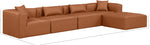 Cube - 5 Piece Modular Sectional With Chaise - Cognac