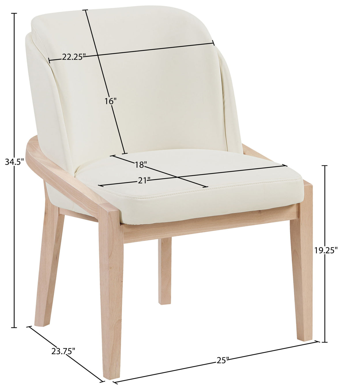 Navo - Faux Leather Upholstered Dining Chair - Natural Base