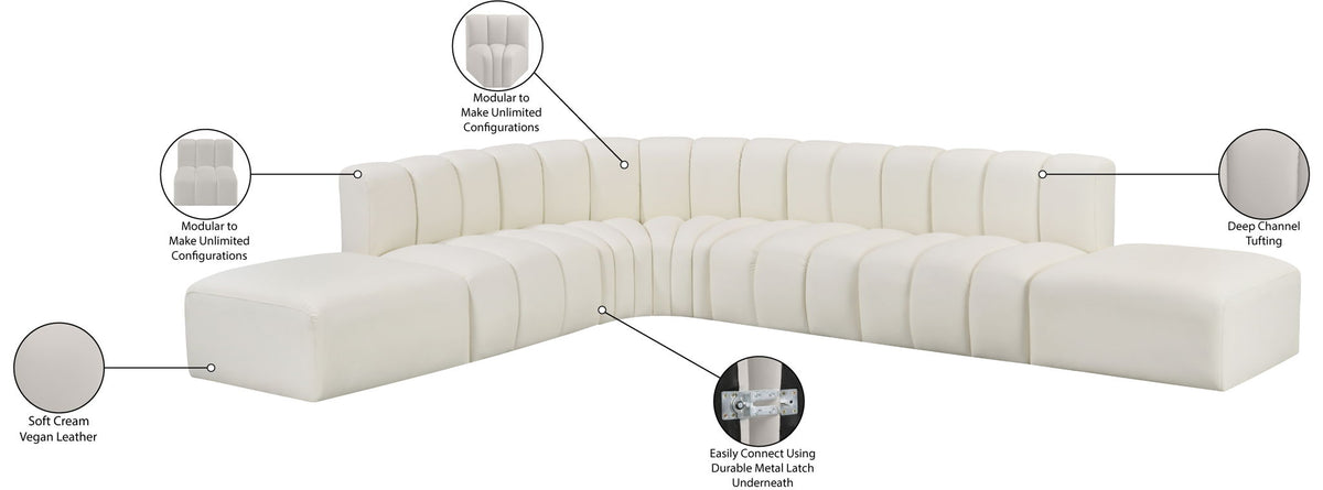Arc - Faux Leather 7 Piece Corner Modular Sofa