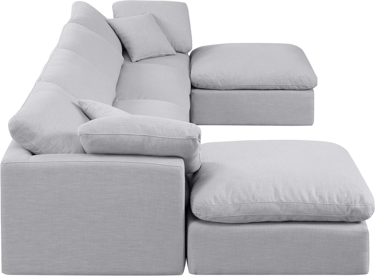 Indulge - Linen 6 Piece Modular Double Chaise Sectional