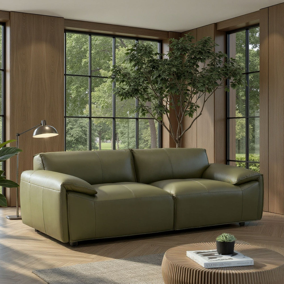 Tanner - Leather Sofa With Padded Arms
