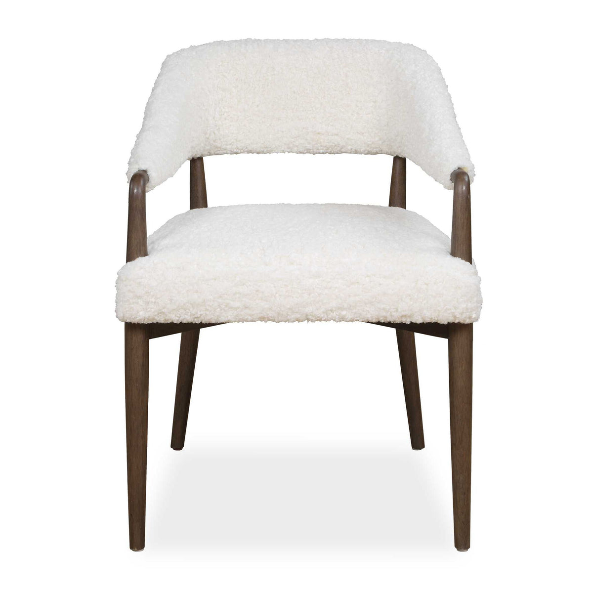 Austell - Shearling Dining Chair - Brown / White