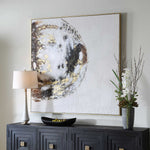 Moon Landing - Hand Painted Abstract Art - Black / Brown / Gold / Gray / White