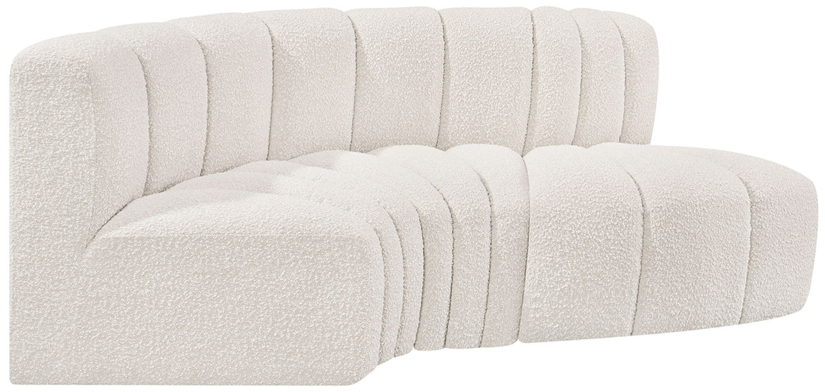 Arc - Boucle Fabric 3 Piece Modular L-Shaped Sofa