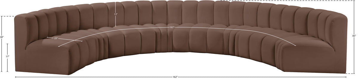 Arc - Faux Leather 8 Piece U-Shaped Modular Sofa