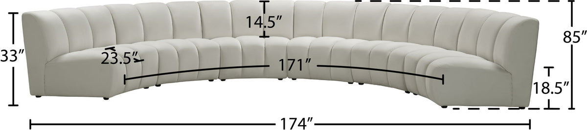 Infinity - 6 Piece Velvet Modular Sectional