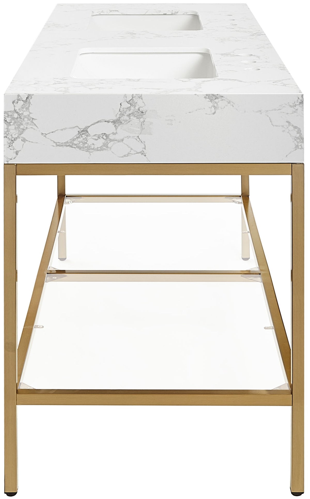 Marmo - Engineered Marble Bathroom Vanity With Gold Base