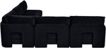 Hammond - Velvet Performance Fabric Upholstered 5 Piece Armless Sectional