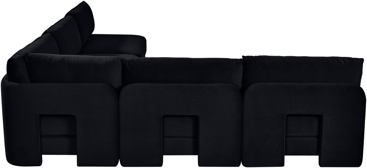 Hammond - Velvet Performance Fabric Upholstered 5 Piece Armless Sectional
