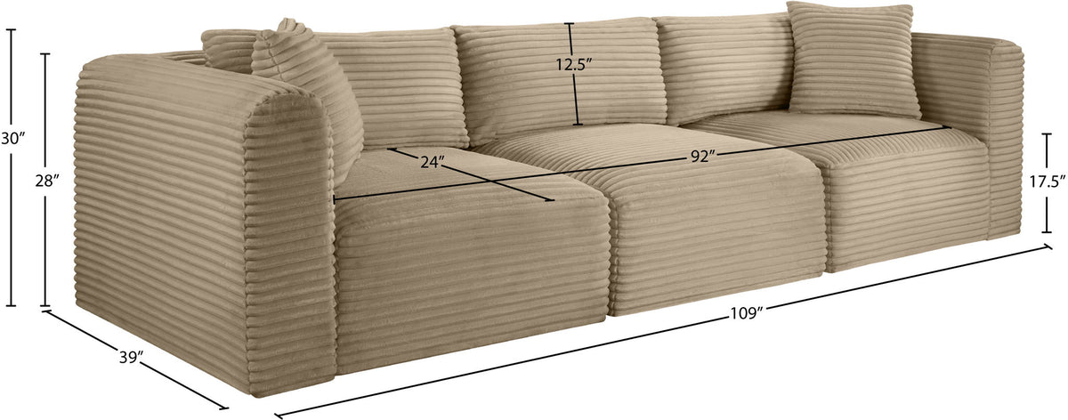 Shaggy - Fabric 3 Seat Modular Sofa