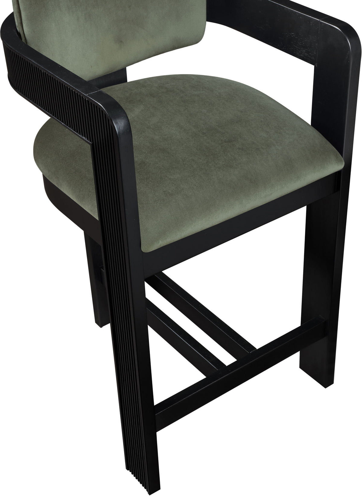 Sacha - Velvet Stool With Black Base