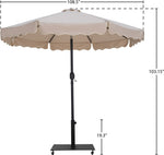 Amalfi - Aluminum Patio Umbrella - Black Base / Black Pole