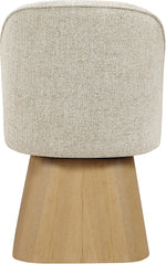 Marlowe - Linen Textured Fabric Upholstered Swivel Dining Side Chair - Stained Natural