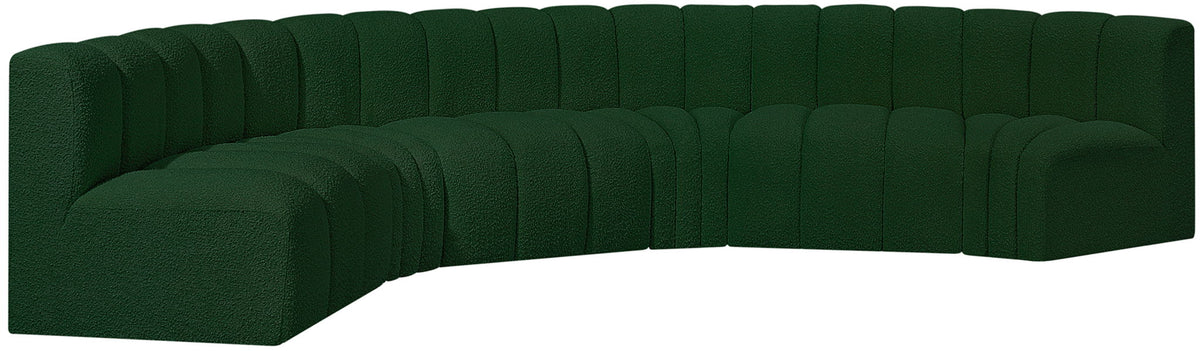Arc - Boucle Fabric 6 Piece U-Shaped Modular Sofa