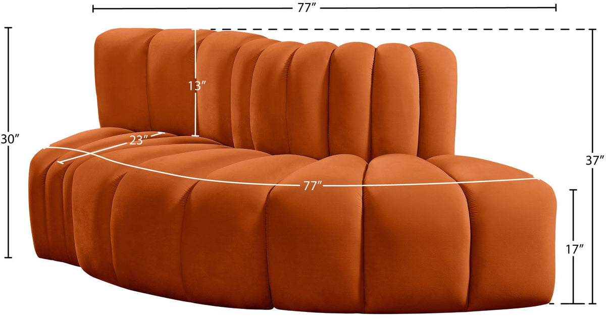 Arc - Velvet 3 Piece Modular Sofa