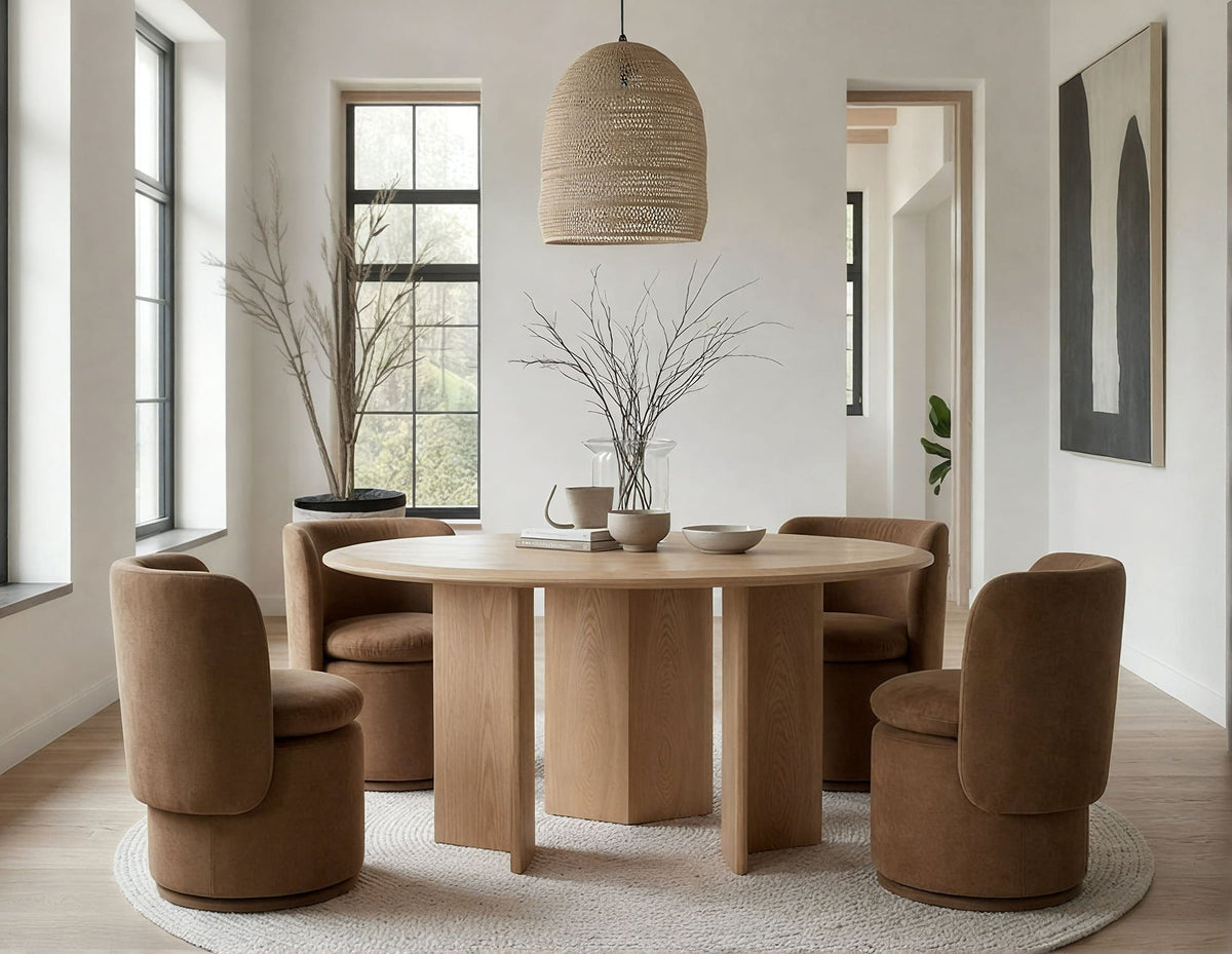Masuda - Modern Natural Ash Round Dining Table by VIG Furniture - View 6