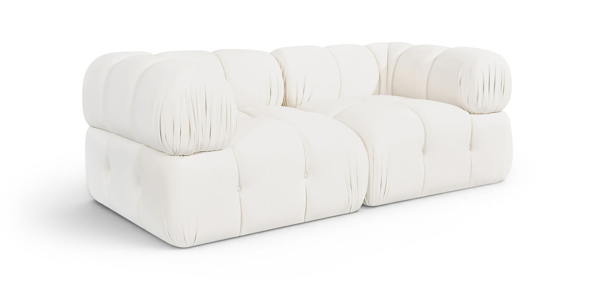 Orin - Velvet Performance Fabric Upholstered 2 Piece Modular Sofa (2 Corner Chairs)