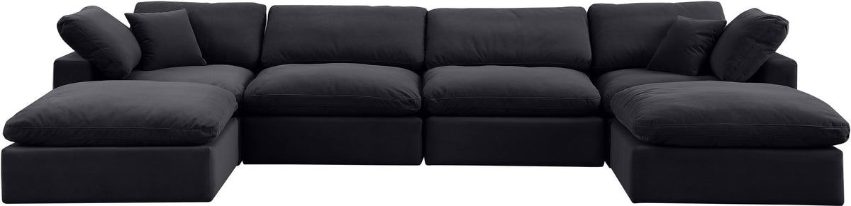 Comfy - 6 Piece Velvet Modular Double Chaise Sectional