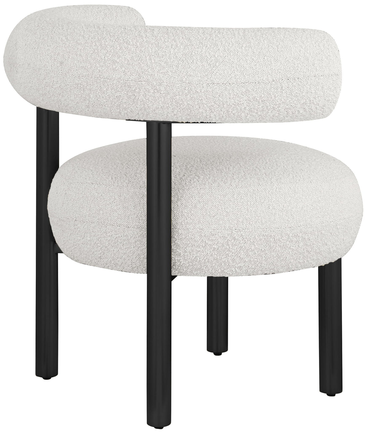 Bordeaux - Boucle Fabric Accent Chair With Black Legs