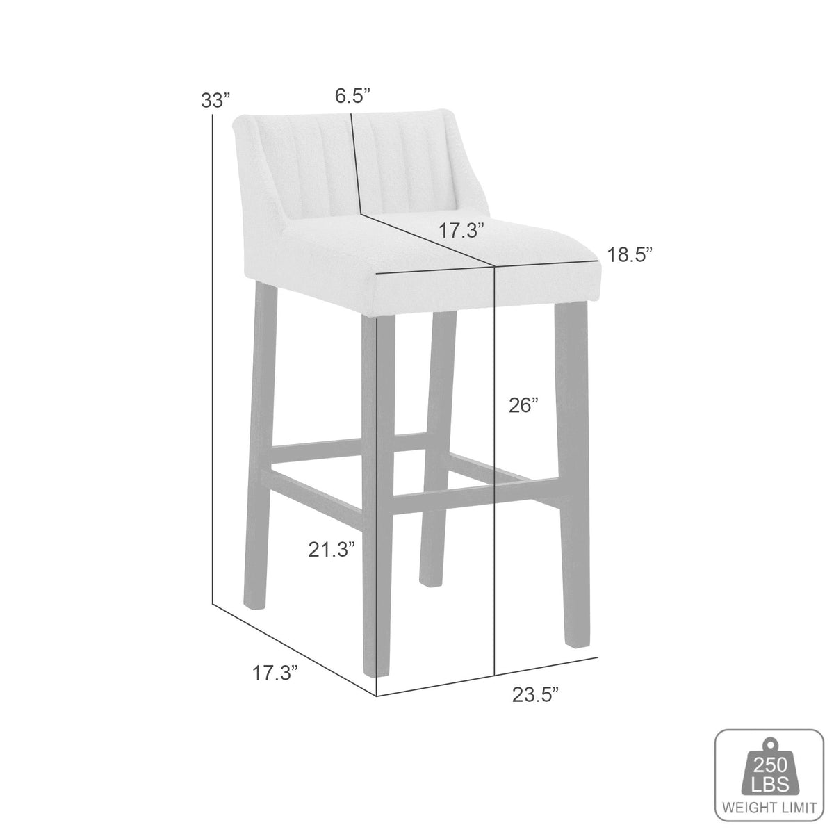 Fauna - Modern Transitional Wood Counter Height Kitchen Bar Stool