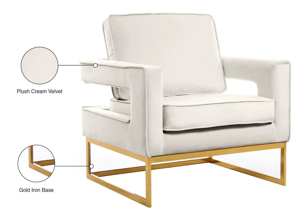 Noah - Accent Chair with Gold Legs