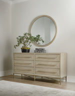 Cascade - Round Mirror - Light Brown