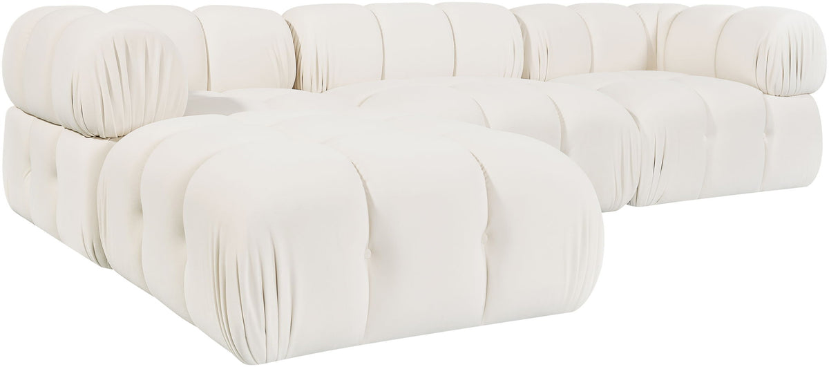 Orin - Velvet 4 Piece Modular Sectional With Chaise