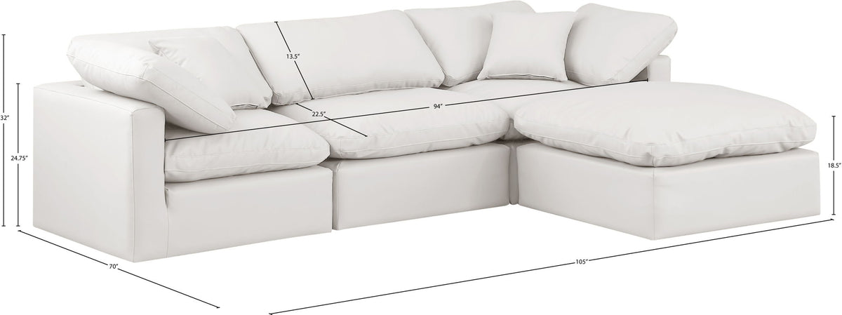 Indulge - Faux Leather 4 Piece Modular Sectional With Chaise