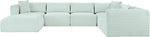 Shaggy - 7 Piece Modular U-Shaped Sectional With Ottoman