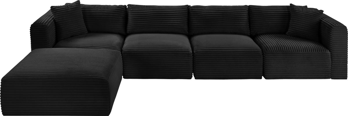 Shaggy - 5 Piece Modular Sectional With Ottoman
