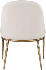 Ferro - Upholstered Dining Side Chair With Brushed Gold Legs