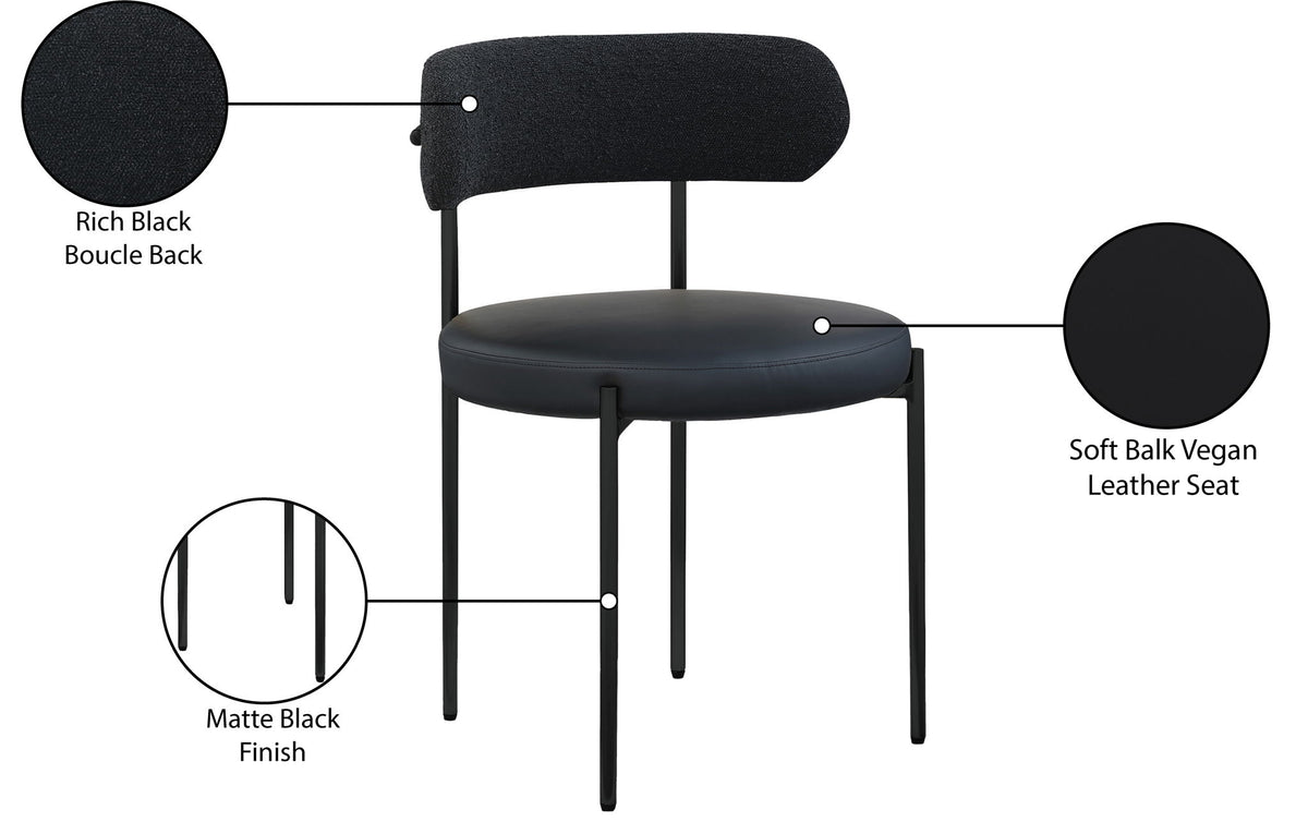 Beacon - Faux Leather Dining Chair With Black Legs (Set of 2)