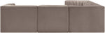 Rummi - Symmetrical Velvet Performance Fabric Upholstered 5 Piece Modular Sectional