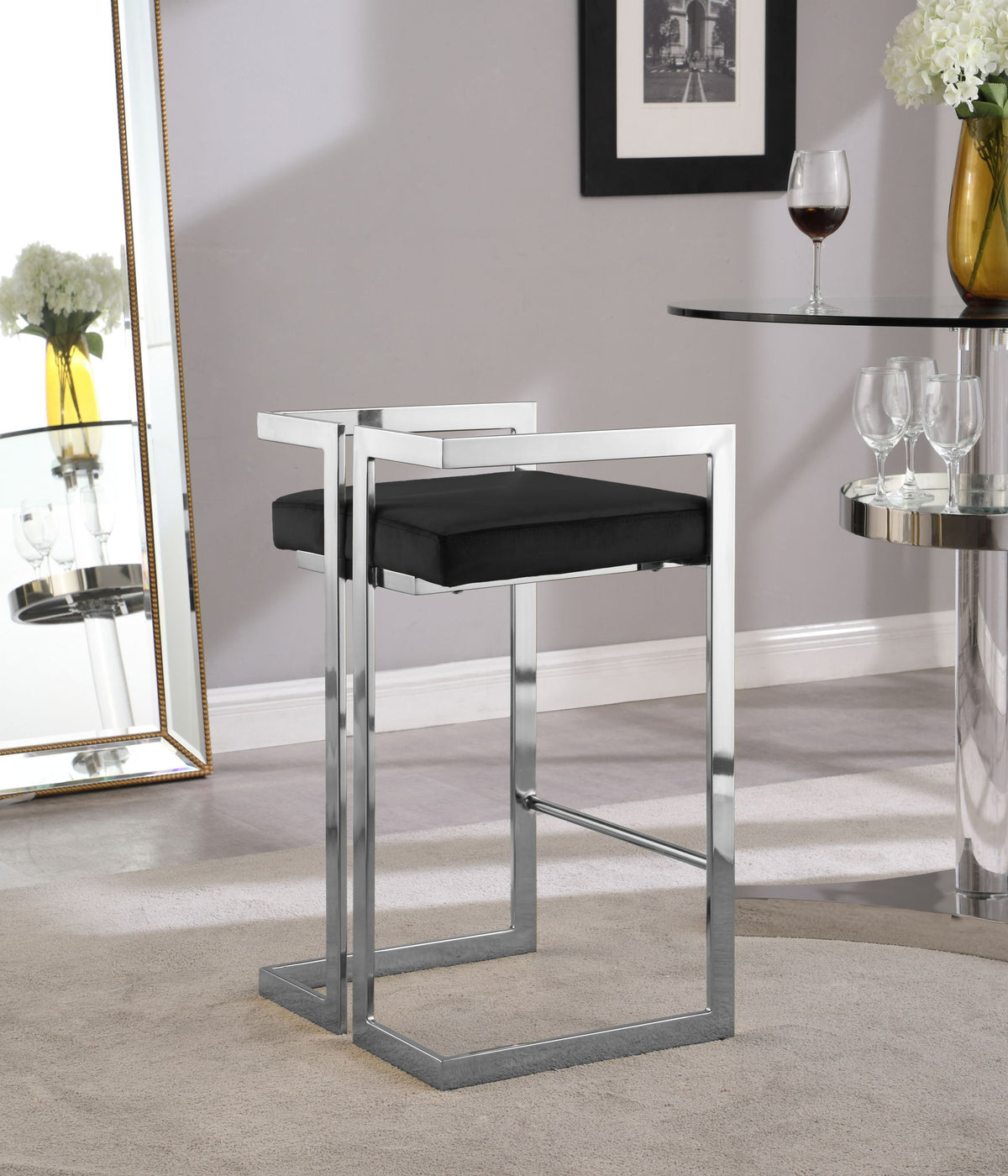 Ezra - Stool with Chrome Legs (Set of 2)