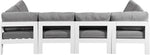 Nizuc - Outdoor Patio 6 Piece Modular Sectional With White Frame