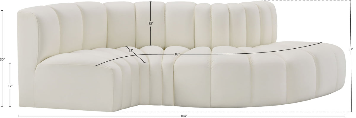 Arc - Faux Leather 4 Piece L-Shaped Modular Sofa
