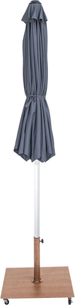 Fiji - Aluminum Patio Umbrella With Square Teak And White Base