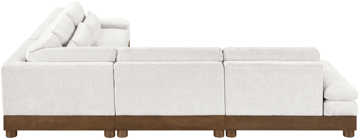 Turin - Chenille Fabric Upholstered Modular Sectional - Cream