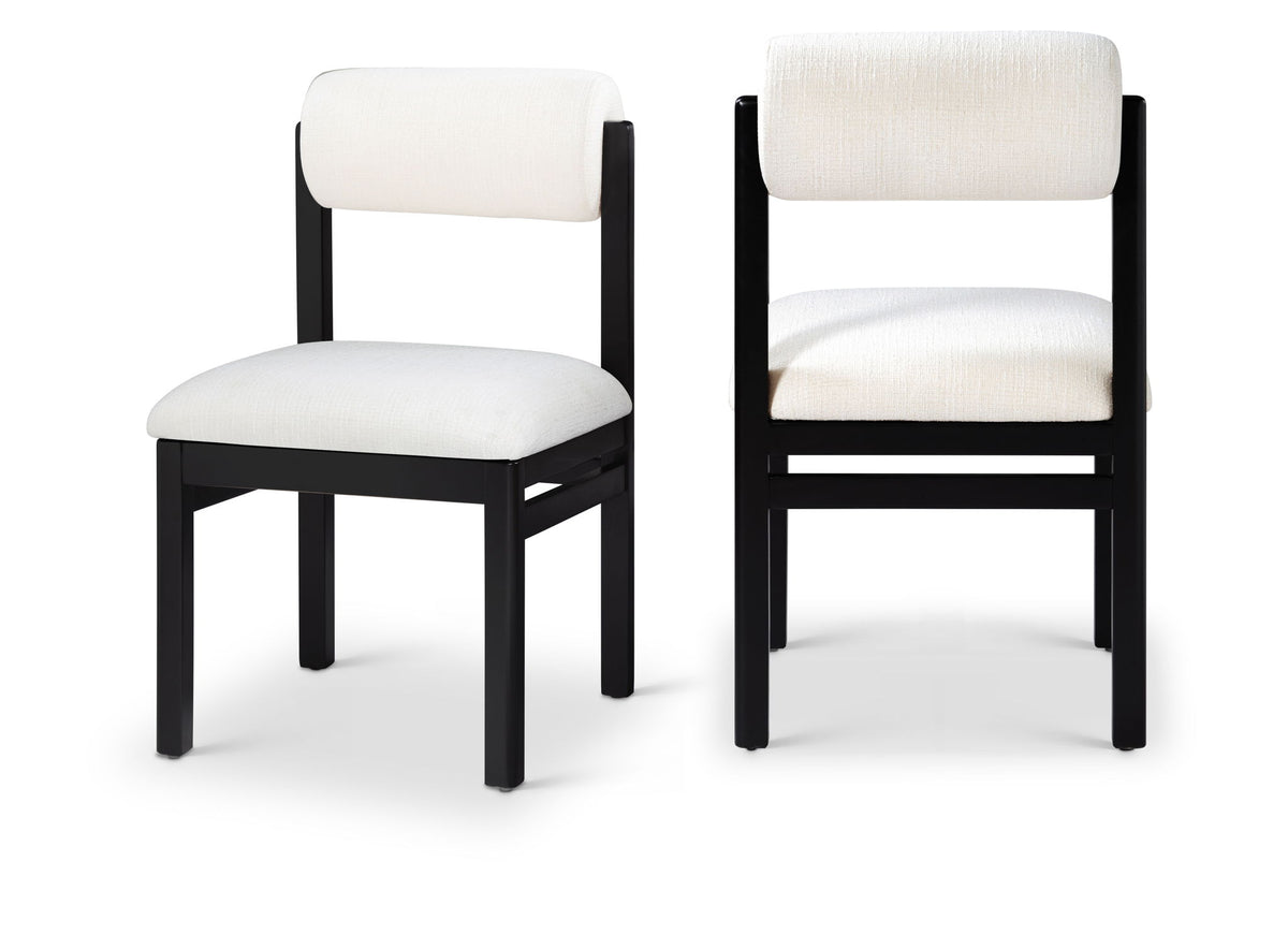 Roundhill - Fabric Dining Chair (Set of 2) - Black Frame