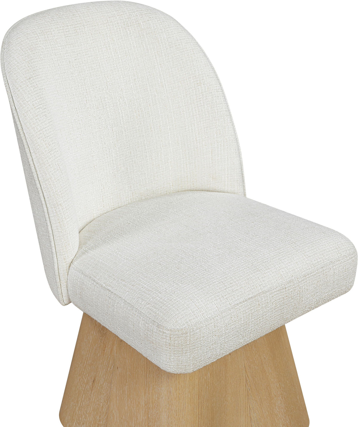 Marlowe - Linen Textured Fabric Upholstered Swivel Dining Side Chair - Stained Natural