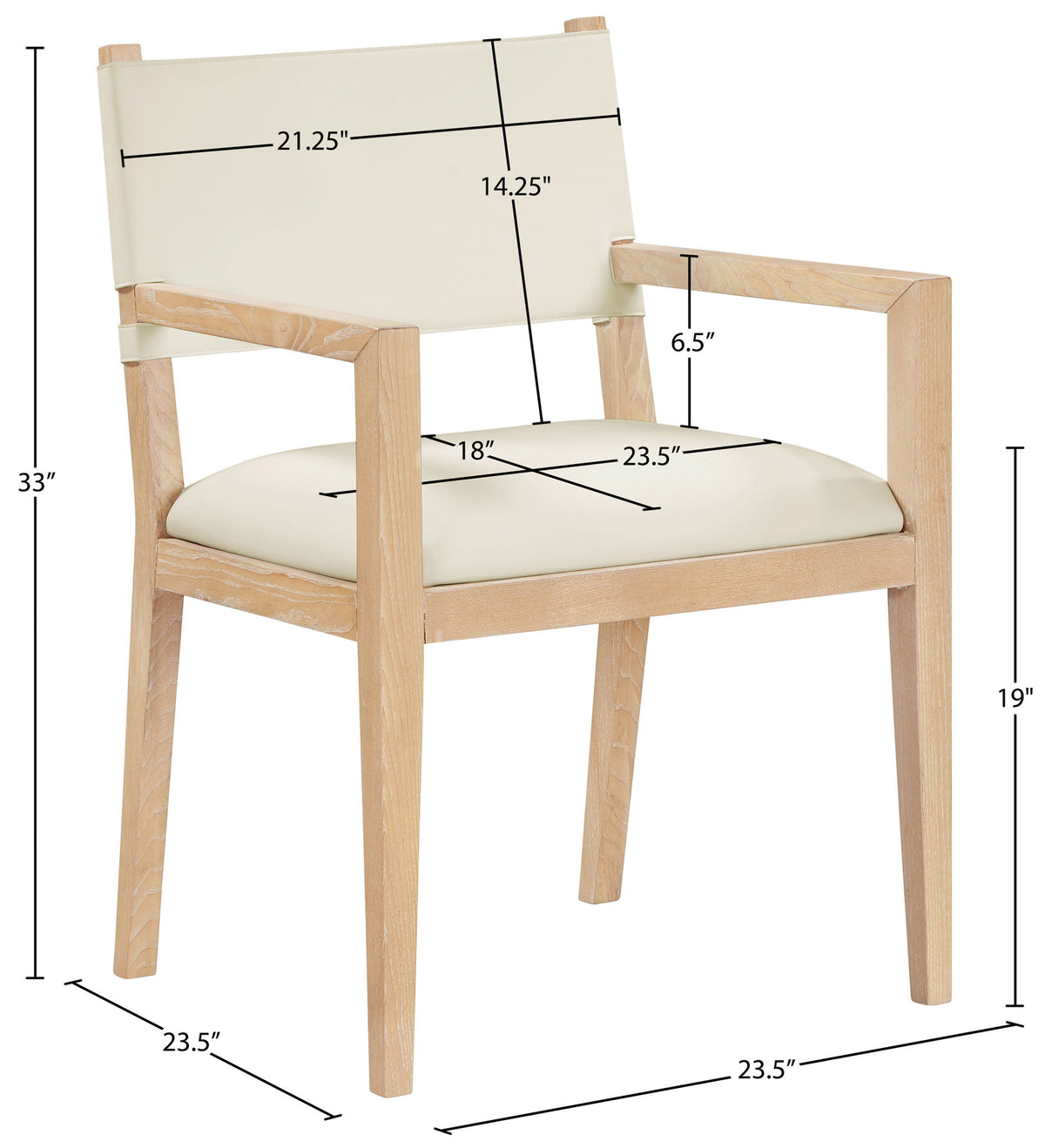 Avon - Vegan Leather Dining Arm Chair