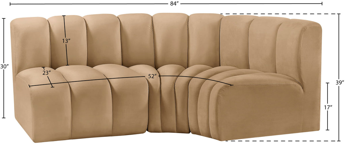 Arc - Velvet 3 Piece Sofa