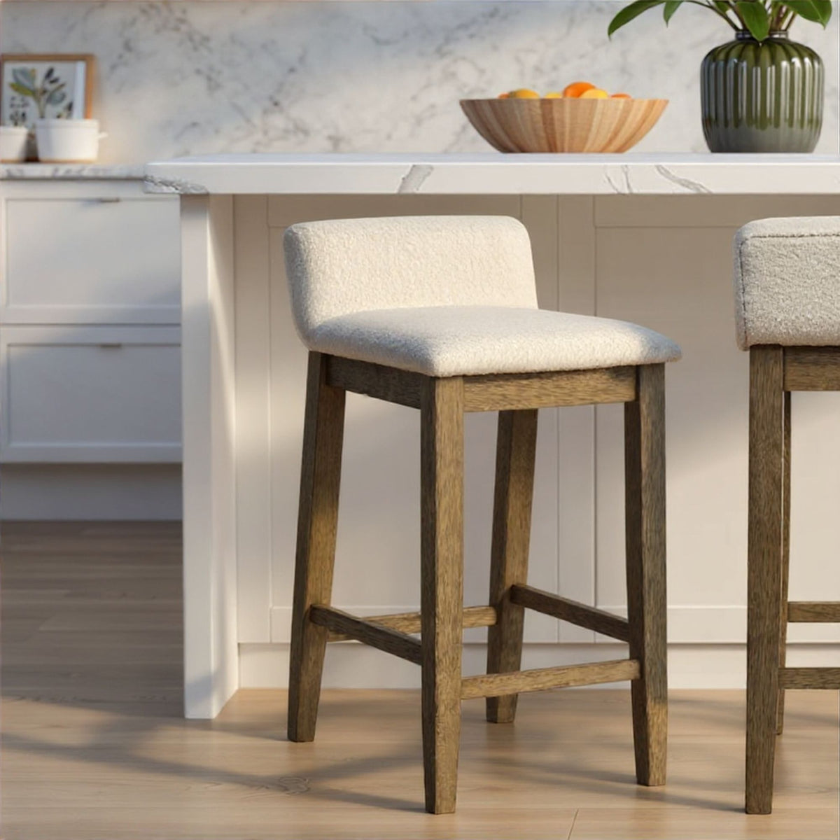 Annikah - Modern Transitional Wood Counter Height Kitchen Bar Stool