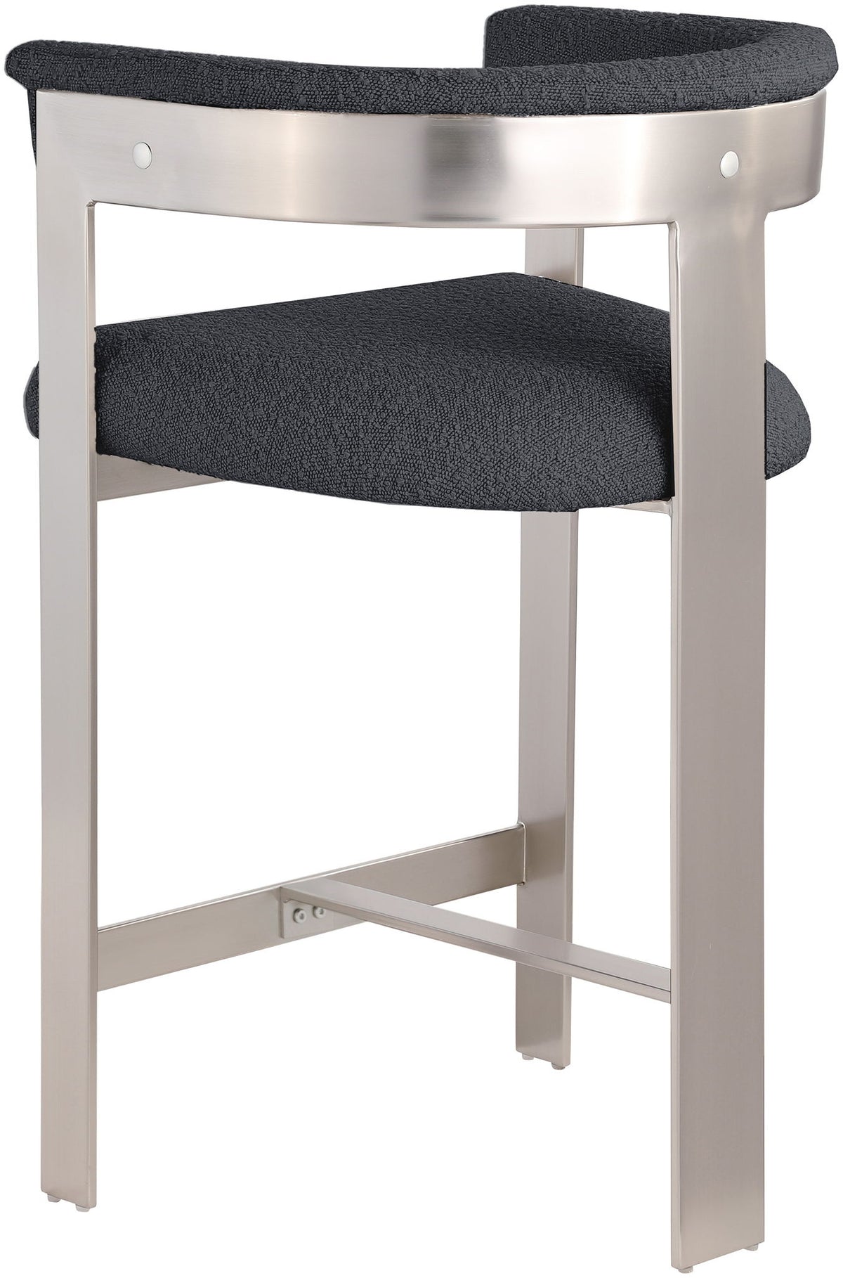 Romeo - Boucle Counter Stool With Silver Base (Set of 2)