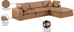 Comfy - 4 Piece Faux Leather Modular Sectional With Chaise