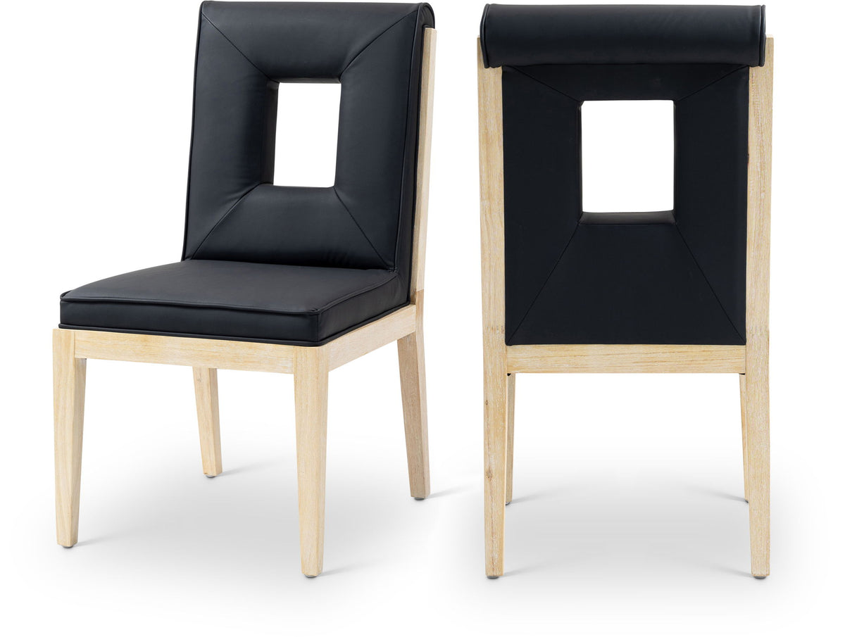 Gwendolyn - Faux Leather Dining Side Chair With Natural Frame (Set of 2)