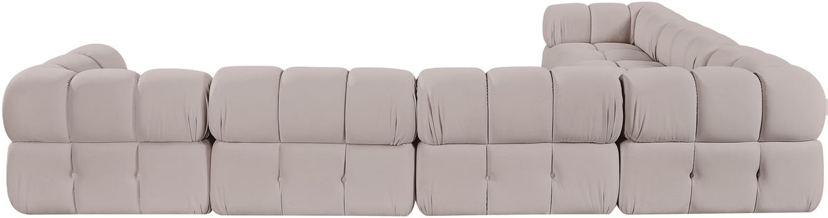 Orin - L-Shaped Velvet 6 Piece Modular Sectional